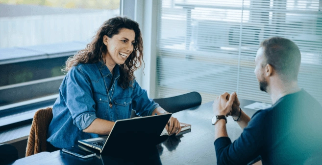 arab people hr talking office